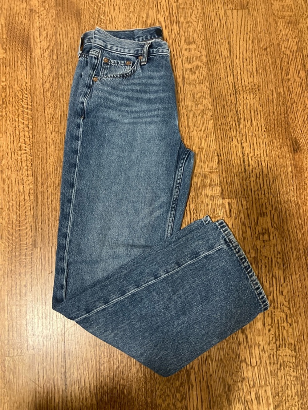 Aeropostale Denim High-Rise Baggy Jeans - Light Blue
